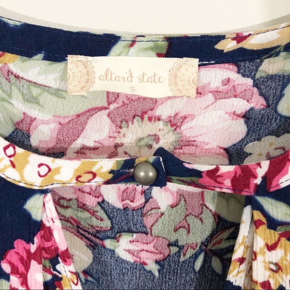 Altar’d State Floral Peasant Dress Flowy Blue S - Picture 4 of 6